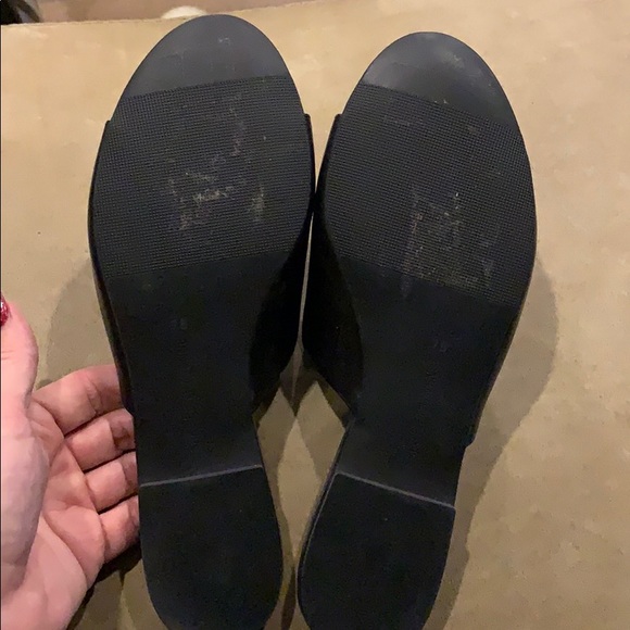 SAKS FIFTH AVENUE Leather Slip ons Sandals - Picture 2 of 4